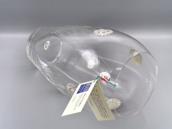 Image 1 of 30cm-high glass vase with 925 silver sunflowers