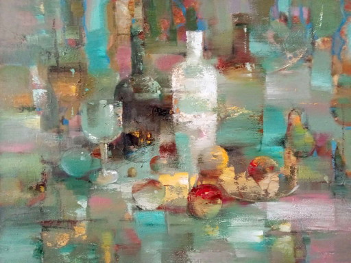 Original Oil Painting Abstract Expressionism Symbolism Still Life – schilderijen tekeningen, Canvas