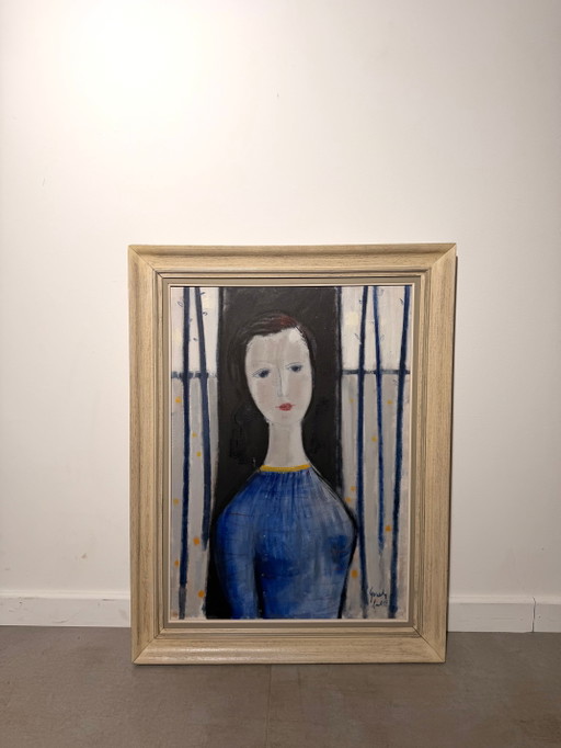 Gezel – Porträt einer Frau, 1957 – schilderijen tekeningen