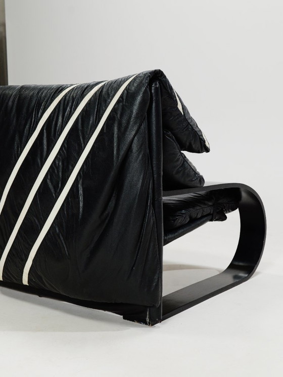 Image 1 of Divano a tre posti in pelle italiana di Coralba, anni '80