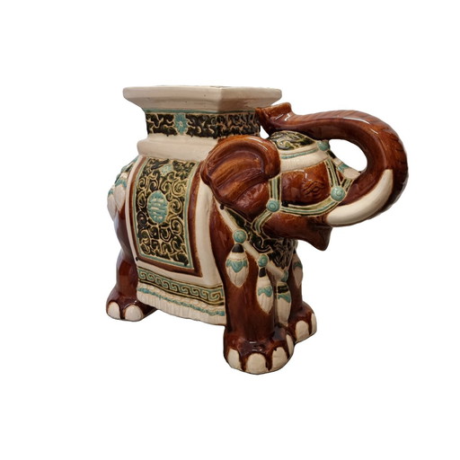 Vintage Keramiek Olifant Plantentafel