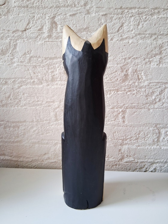 Image 1 of Vintage houten kat,handgemaakt,volkskunst