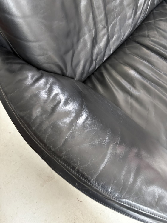 Image 1 of Leolux design sofa + armchair – black leather