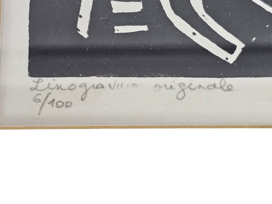 Image 1 of Eugène FIDLER (1910-1990) - Lino engraving originale - 'Pour Eugene Fidler' - 6/100