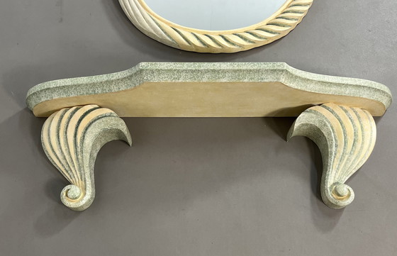 Image 1 of Vintage Italian epoxy designer mirror with console