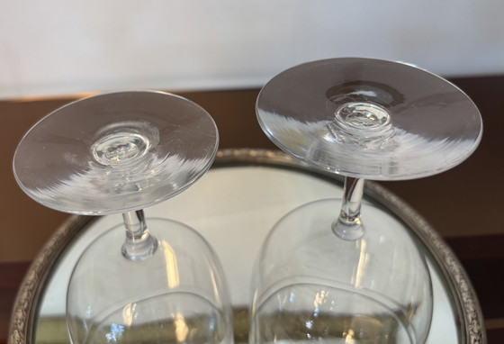 Image 1 of 2 verres à vin et eau cristal Baccarat m. Ballon