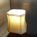 Vintage Hollywood Regency Brass Table Lamp with Original Eight-Sided Shade