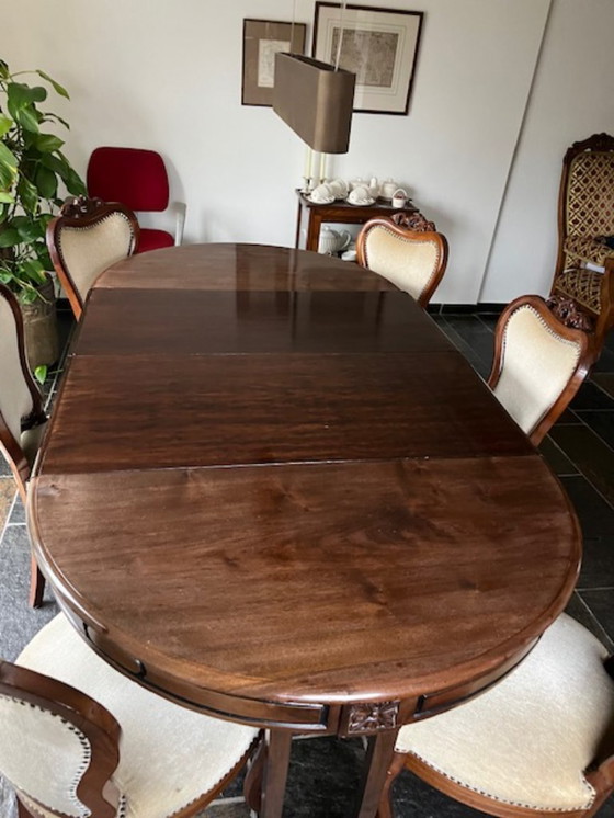 Image 1 of Tavolino Biedermeier con 6 sedie Biedermeier