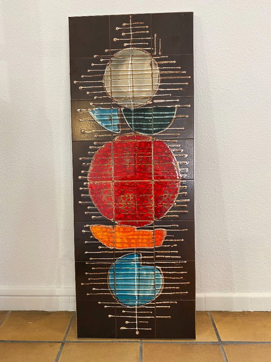 Image 1 of Large abstract ceramic wall composition. France 1970