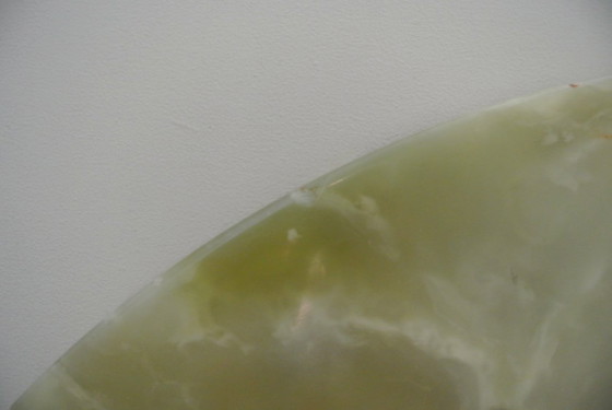 Vintage onyx marble coffee table (green/copper) (photo 10 of 12)