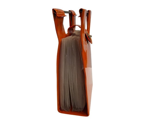 Image 1 of Seltener Schallplattenhalter aus den 1970er Jahren (45 U/min) – Pop / Space Age Orange