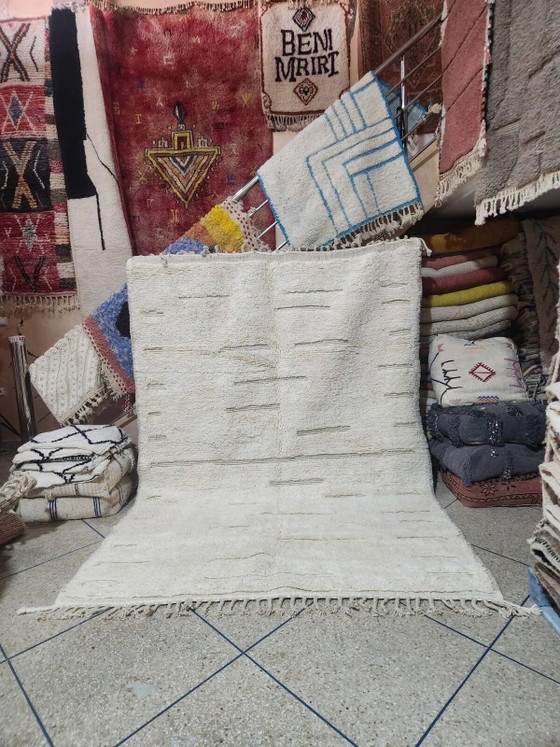 Large Beni Ouarain rug 300x200 cm in natural wool, Berber rug, Rugs & carpets, Cotton, Scandinavian (photo 3 of 3)