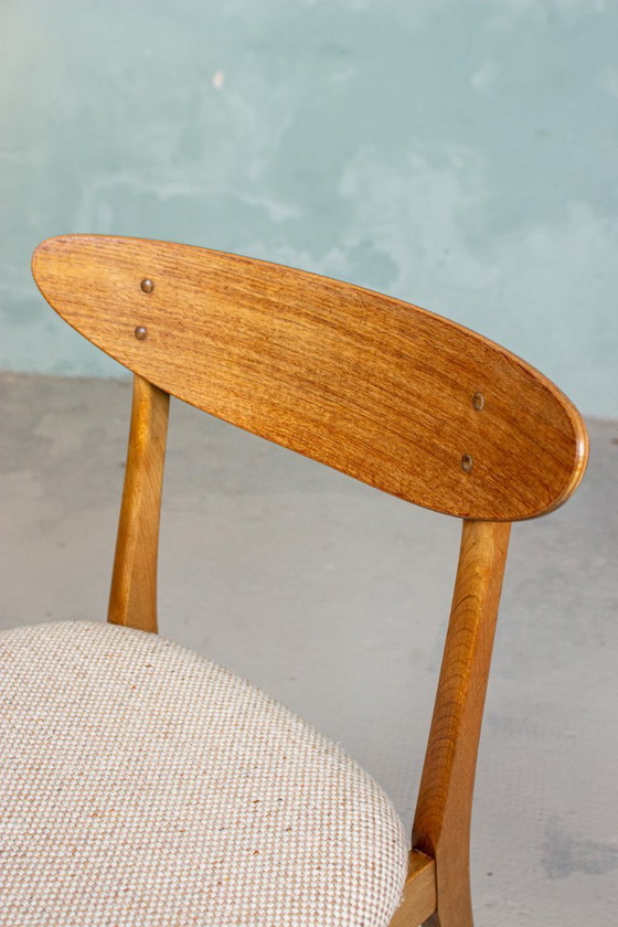 Image 1 of 4x Vintage teakhouten stoel Farstrup 210 Deens Mid Century