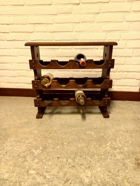Image 1 of Brutalist wooden wine rack