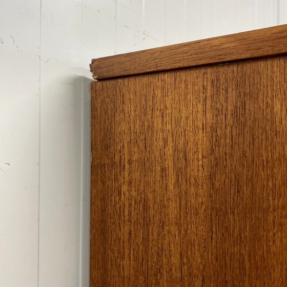 Sleek Danish vintage 3-door wardrobe with hanging and shelving – Wood (photo 9 of 12)