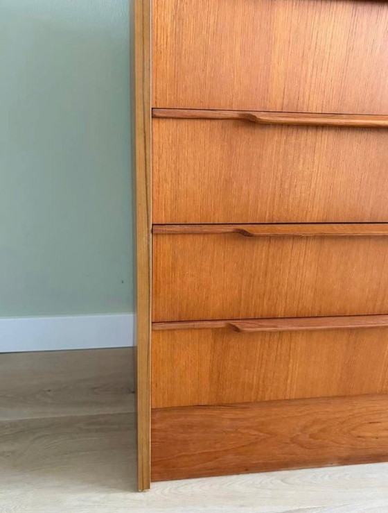 Image 1 of Deense ladekast, teakfineer kastje, Steens furniture