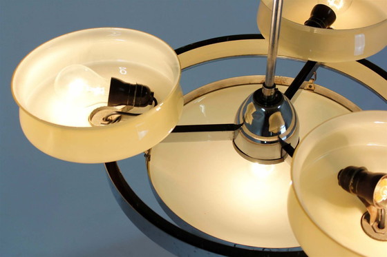 Image 1 of Bauhaus Chrome Chandelier from Zukov, 1940s