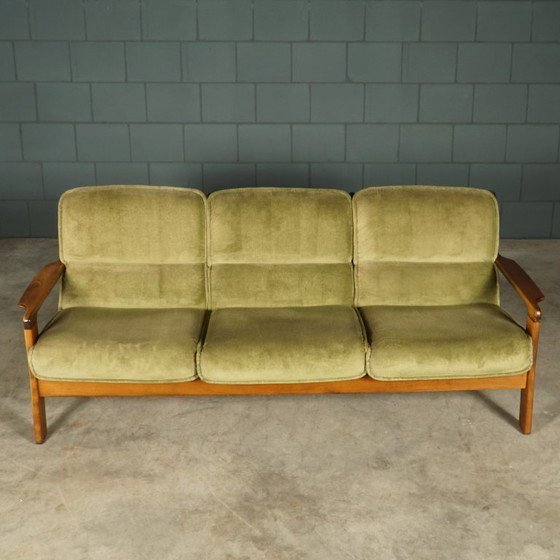 Image 1 of Vintage Deense zithoek/zitgroep – notenhout – jaren 60/70