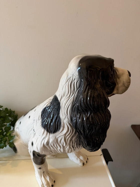 Italiaans Keramiek Spaniel Hond Beeld – Beeldhouwkunst, Ceramic, Vintage (photo 8 of 9)