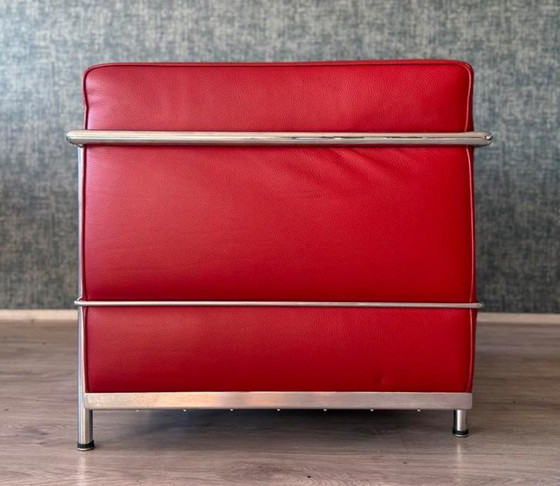 Image 1 of Vintage LC2 Le Corbusier fauteuil in rood leer, Italië, jaren 80