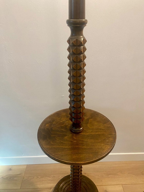 Massief Eiken Lees Vloerlamp Charles Dudouyt – Vloerlampen, Wood (photo 5 of 7)
