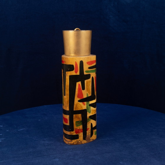 Thermos Aldo Tura Mod. 796D en parchemin à décor abstrait, 1940 – Objets déco, Leather, Abstract (photo 8 of 24)