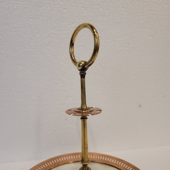 Image 1 of Servitrice muta o étagère, bronzo e porcellana, anni '50 - Francia