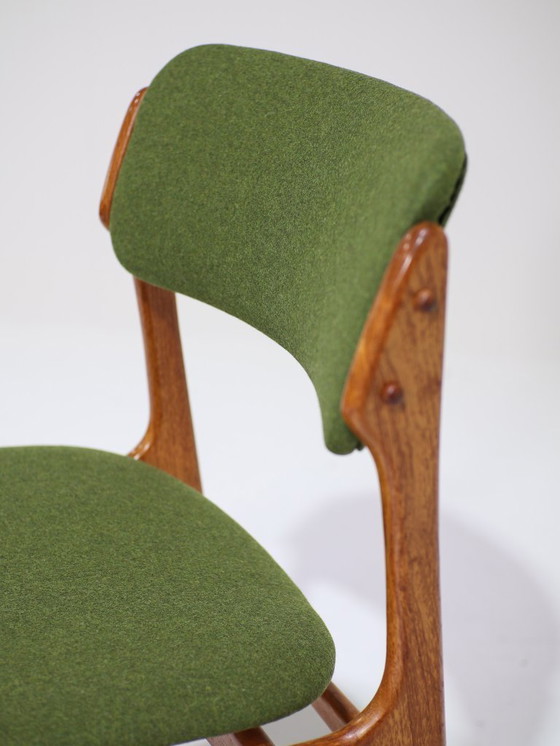 Image 1 of 8 sedie da pranzo Erik Buch 49 in teak verde vintage danese