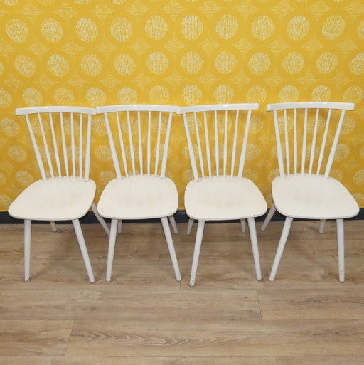 Set di 4 sedie vintage sedia classica da cucina sedia a pioli cucina legno bianco shabby chic sedia in legno retrò stabile