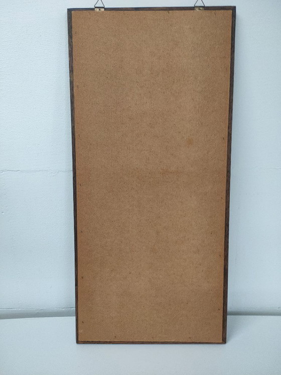 Image 1 of Rechthoekige vintage jaren 50-60 houten wandspiegel ('disturbed')