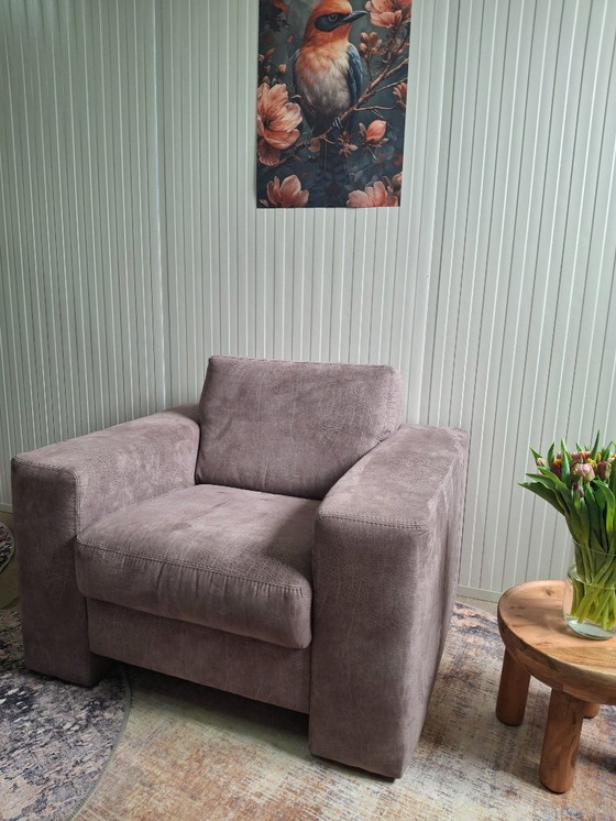 Image 1 of Luxurious armchair / 1-seater sofa in brushed leather, new