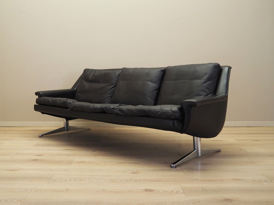 Image 1 of Divano in pelle marrone, design danese, anni '70, designer: Werner Langenfeld, manifattura: Esa