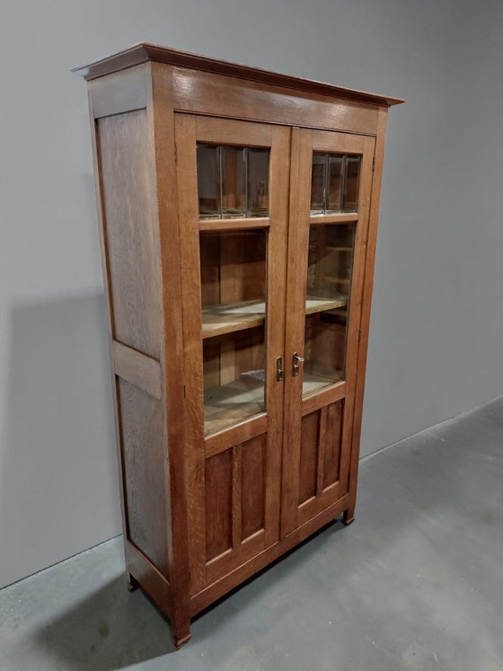 Armario antiguo, librería escolar de Ámsterdam, estilo Art Déco. – Wood, Glass (photo 4 of 11)