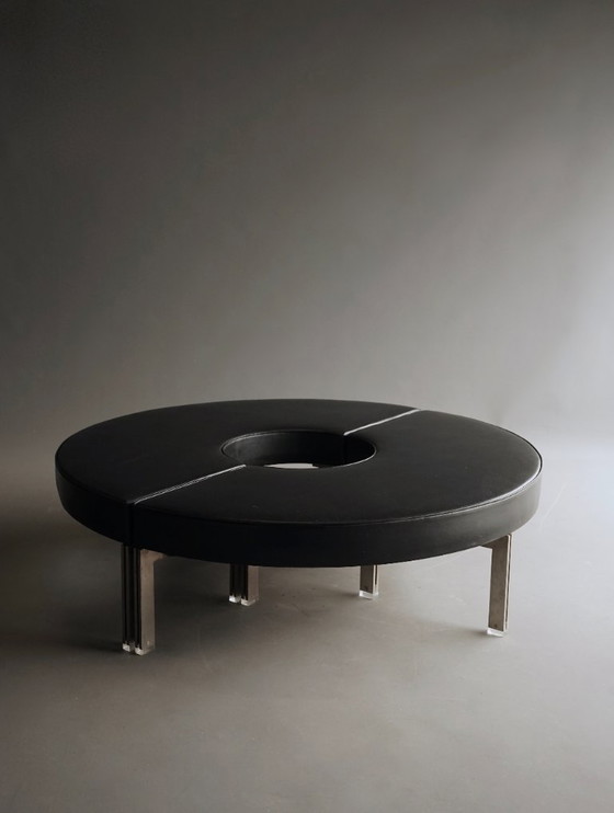 Mid-Century Round Modernist Benches. 1960s. Set of 2 – Metal, Plastic (photo 8 of 23)