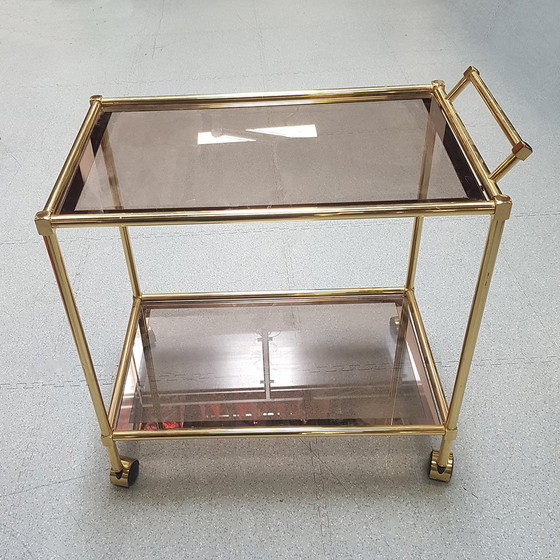 Image 1 of Barkar uit Mid Century van messing en getint glas