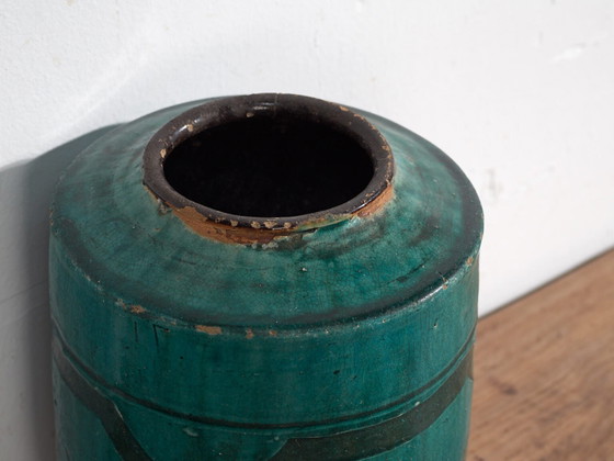 Antique green glazed ceramic vase (c.1820) #35 (photo 20 of 40)