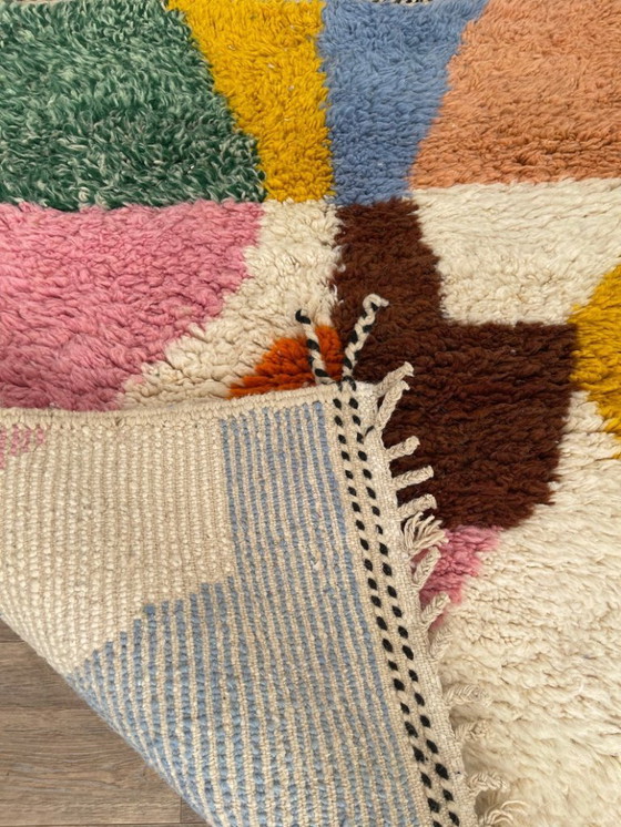 Image 1 of Mehrfarbige Berber-Tapis aus Leinen, 250 cm x 150 cm