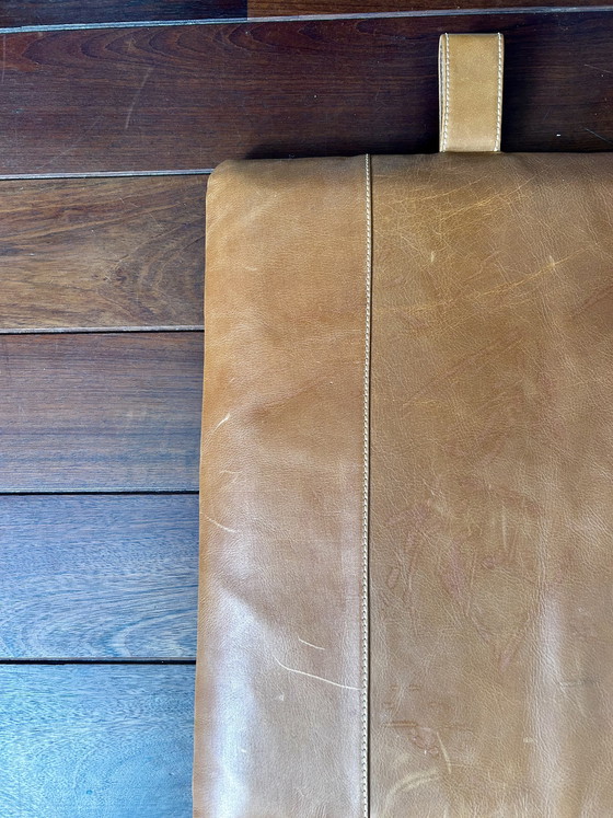 Image 1 of Kopfteil aus cognacfarbenem Leder (oder Rückenkissen für die Bank)