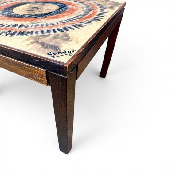 Image 1 of Ceramic Tile Table “Condor”, presumably Denmark 1970s