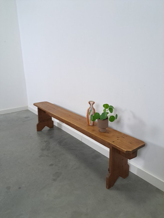 Image 1 of Old brocante wooden bench from France