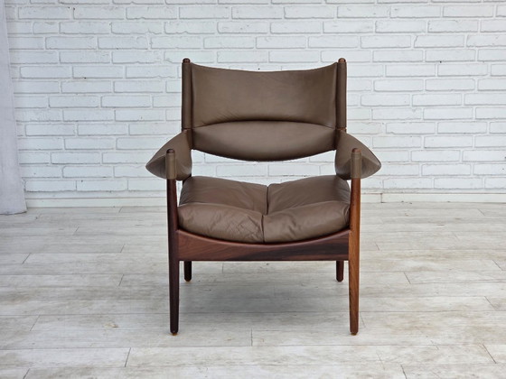 Anni '70, design danese di Kristian Vedel, Poltrona a schienale alto modello "Modus". – Poltrone, Leather (photo 7 of 21)