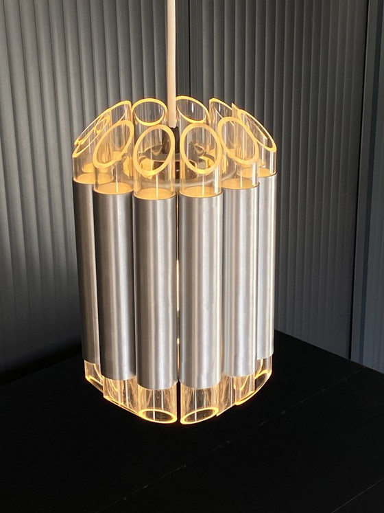 Raak Septiem B-1205 Lampada a Sospensione da Soffitto in Alluminio Plexi Vintage 1960 (photo 20 of 20)