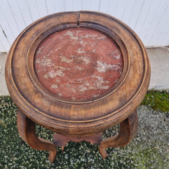 Image 1 of Sellete Guéridon Holz Marmor Anfang 20.