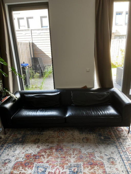 2x Felicerossi designer sofa black leather
