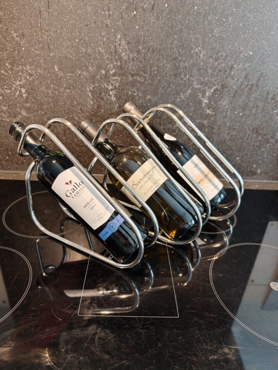 Image 1 of 3 signierte, versilberte Weinflaschenhalter – Hergestellt in Italien