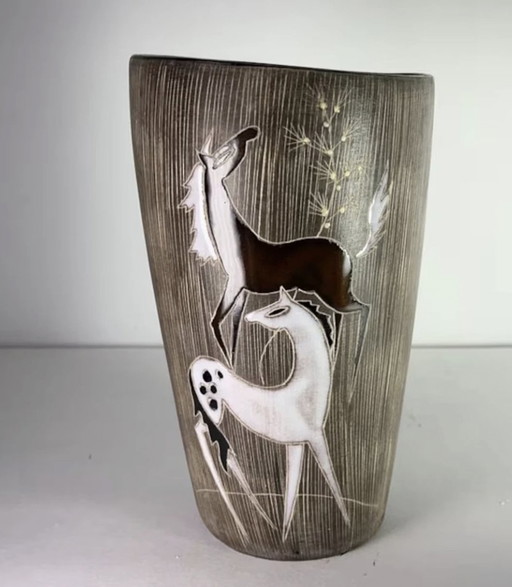 Ruscha Ceramic Vase By Hans Welling "Les Chevaux" (The Horses)