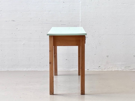 Scrivania Vintage con Piano in Resopal Verde Menta – Scrivanie, Wood (photo 13 of 16)
