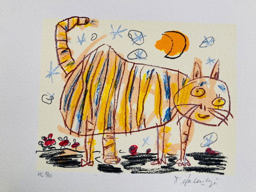Kees Salentijn - Lithographie de Billy le matou