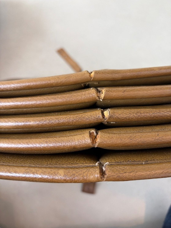 Image 1 of 5x vintage leather seatpad for Harry Bertoia Side Chair