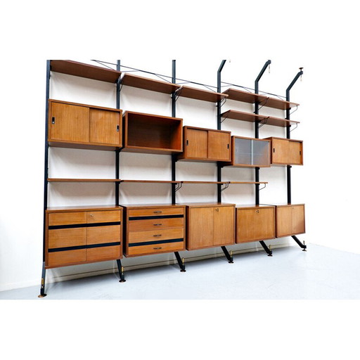 Vintage teak wall unit by Ico Parisi 1960